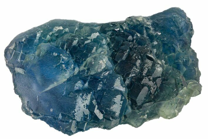 Blue-Green Stepped Fluorite Crystal Cluster - China #114023